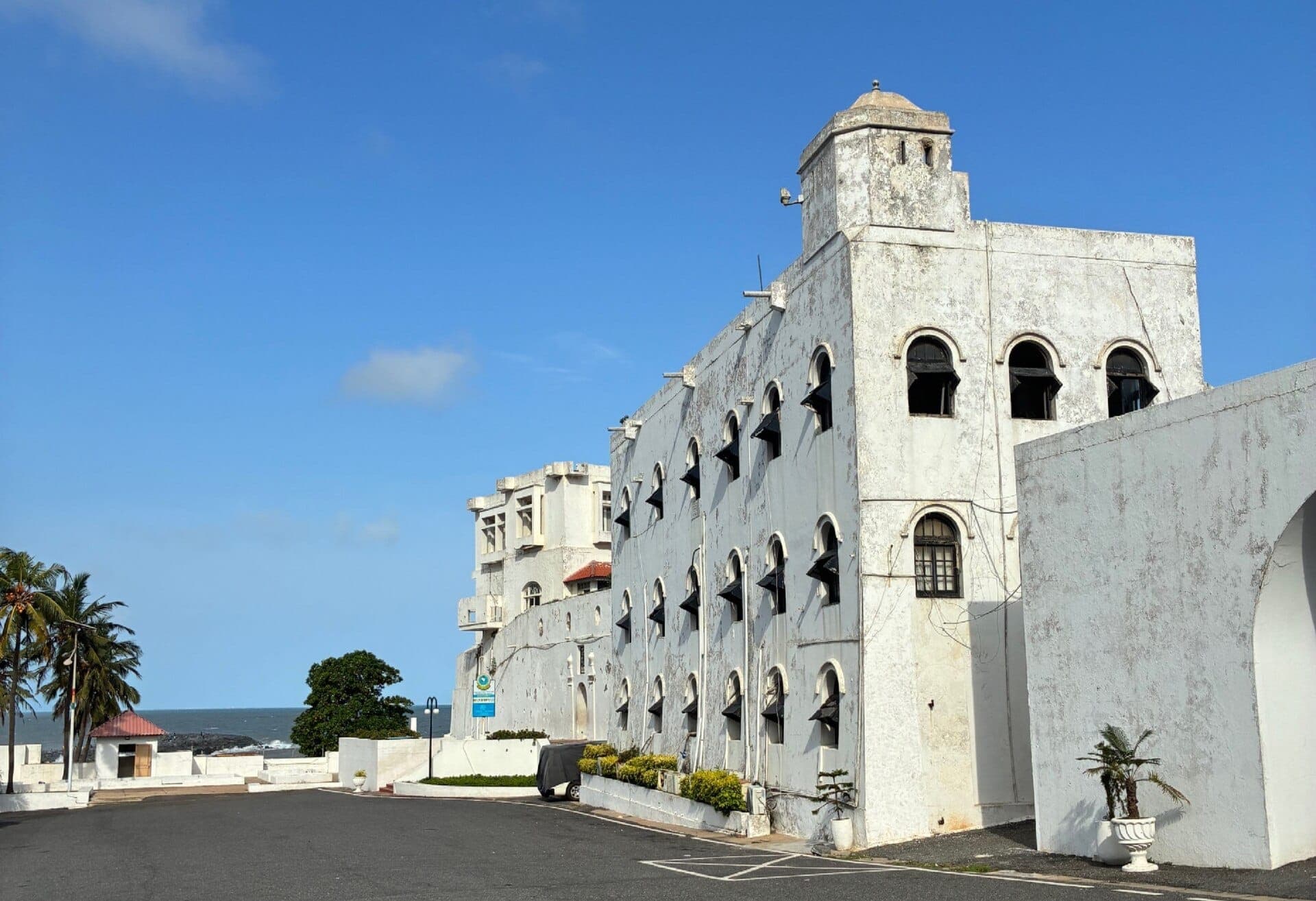 Osu Castle, also known as Fort Christiansborg or Christiansborg Castle, in Accra.